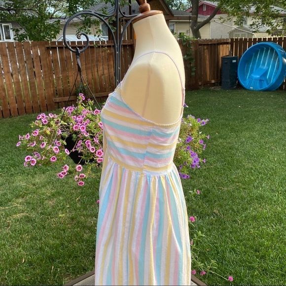 Earth Angel Nasty Gal Dress Pastel Stripe Midi - Picture 6 of 14